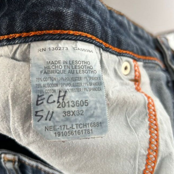 Lee Modern Series Relaxed Fit Straight Leg Jeans Dark Wash 38x32 - Picture 3 of 3